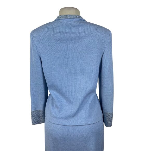 St. John Womens Light Blue Set Blazer Size 6 & Skirt Size 10 - Picture 10 of 16